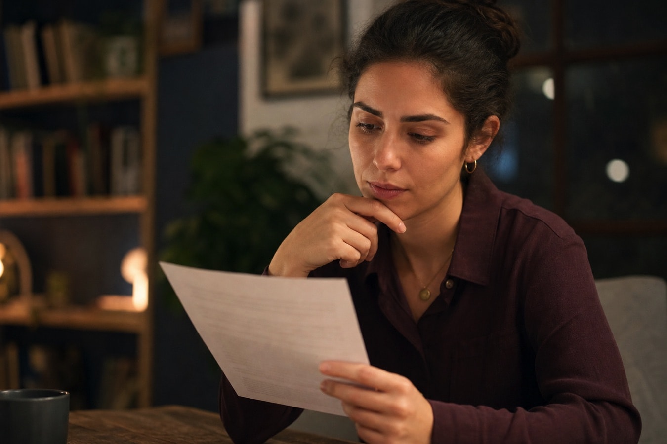 A person reading a vague text and wondering why it feels personal